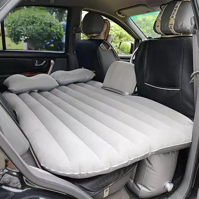 Alt view image 7 of 7 - Inflatable Car Travel Air Mattress Back Seat w/ Air Pump Car Sleeping Mattress