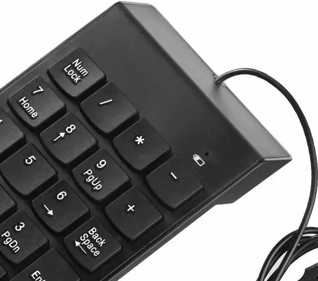 Alt view image 3 of 6 - USB Numeric Keypad Number Keyboard Pad Wired Plam Size 18 Keys Black