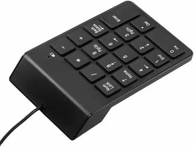 Alt view image 4 of 6 - USB Numeric Keypad Number Keyboard Pad Wired Plam Size 18 Keys Black