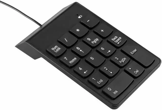 Alt view image 2 of 6 - USB Numeric Keypad Number Keyboard Pad Wired Plam Size 18 Keys Black