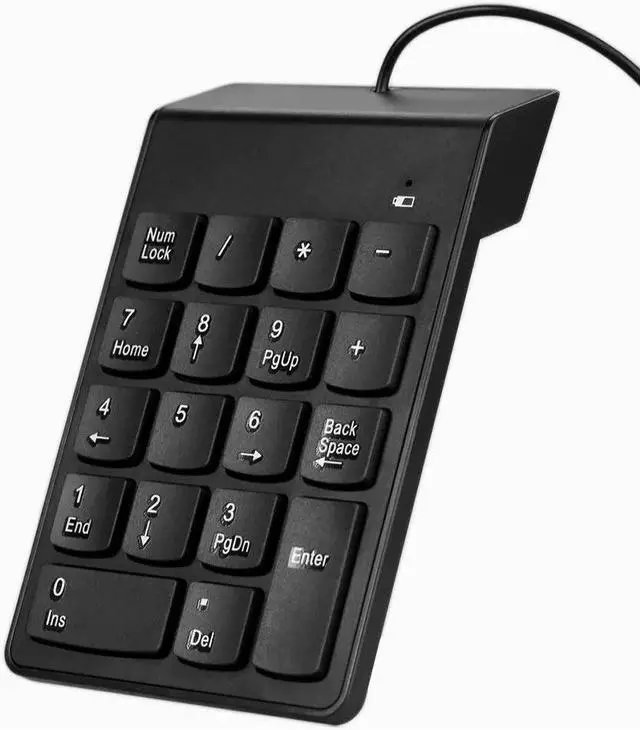 Main image of USB Numeric Keypad Number Keyboard Pad Wired Plam Size 18 Keys Black