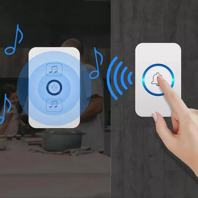 Alt view image 2 of 4 - Wireless Waterproof Doorbell 1 Button 1 Receiver 150M Remote Control Door Ring