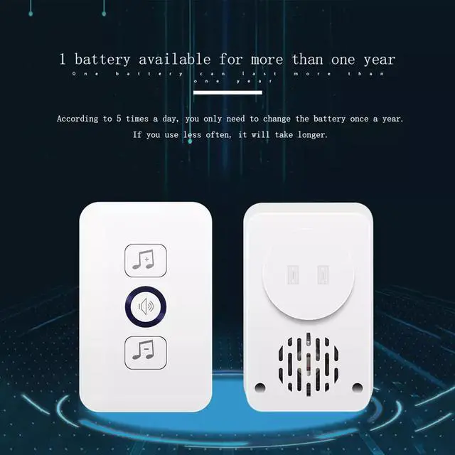 Alt view image 4 of 4 - Wireless Waterproof Doorbell 1 Button 1 Receiver 150M Remote Control Door Ring