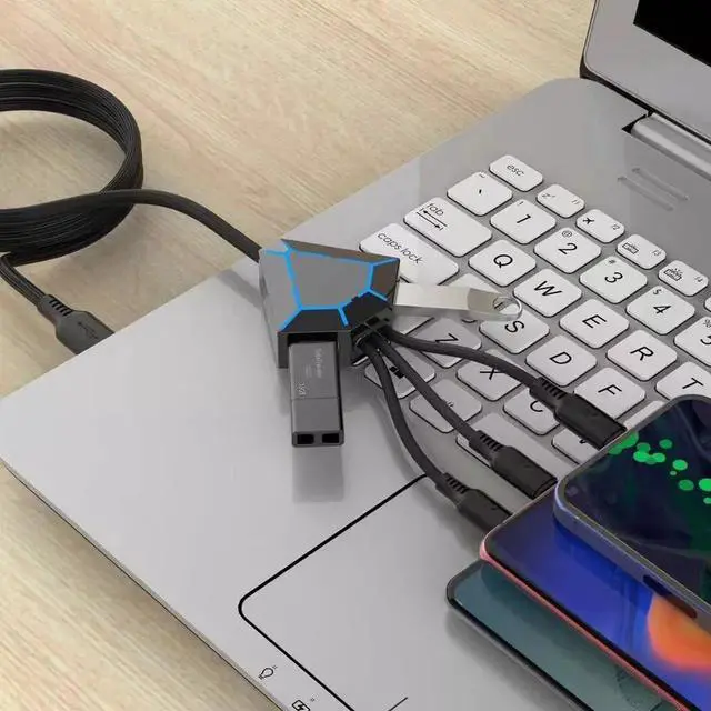 Alt view image 2 of 4 - 5in1 USB Hub Multifunctional USB Expansion Data Link Fast Charge 2.4A