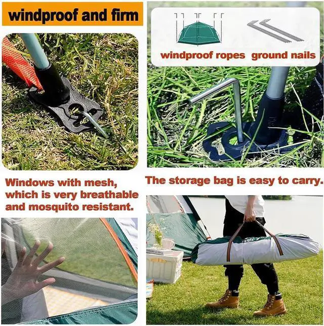 Alt view image 3 of 7 - Camping Tent Waterproof Windproof 5 Person Easy Pop Up Setup Outdoor Picnic