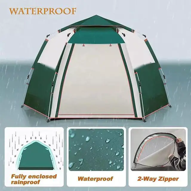 Alt view image 7 of 7 - Camping Tent Waterproof Windproof 5 Person Easy Pop Up Setup Outdoor Picnic