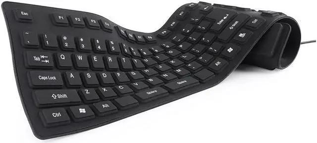 Main image of Waterproof Silicone Keyboard Foldable Flexible USB Dustproof DirtProof Full Size