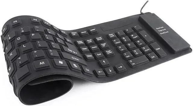 Alt view image 2 of 3 - Waterproof Silicone Keyboard Foldable Flexible USB Dustproof DirtProof Full Size