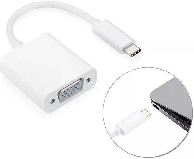 Alt view image 6 of 6 - USB 3.1 Type C to VGA USB-C HDTV Adapter Cable for New Apple Macbook 12 In 2015