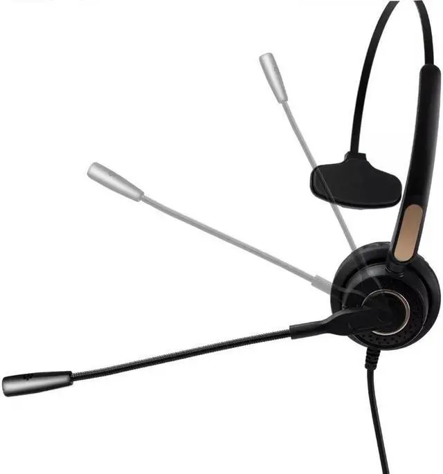 Alt view image 3 of 7 - Mono Office Headphone with Microphone Headset with RJ9 Jack & 3.5mm Connector