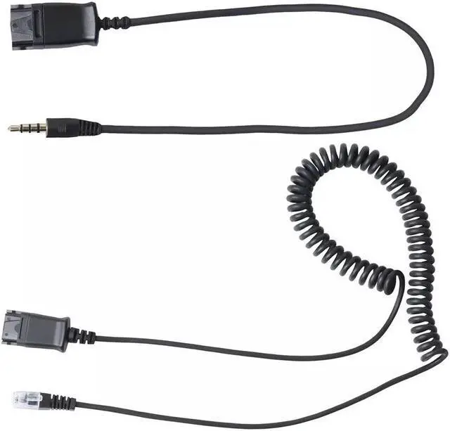 Alt view image 5 of 7 - Mono Office Headphone with Microphone Headset with RJ9 Jack & 3.5mm Connector