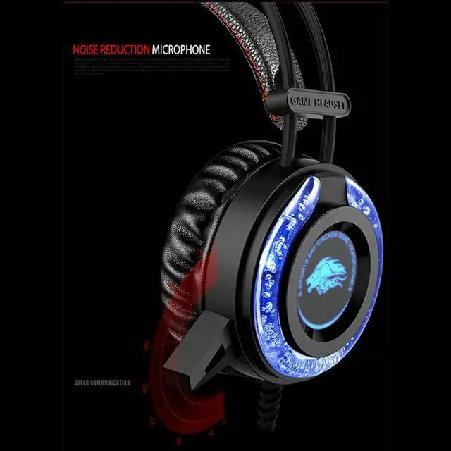 Alt view image 4 of 5 - 3.5mm Wired Gaming Stereo Headset Wired Over Ear Gaming Noise Cancelling LED