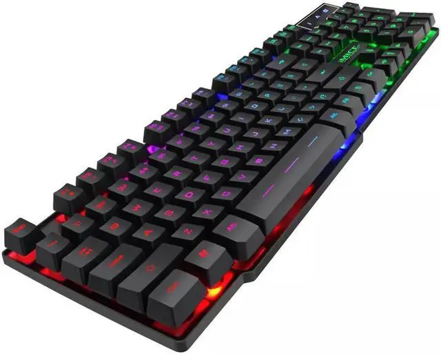 Alt view image 3 of 6 - Gaming Keyboard RGB LED Light Backlit Gamer USB Wired Silent Keyboard Noiseless