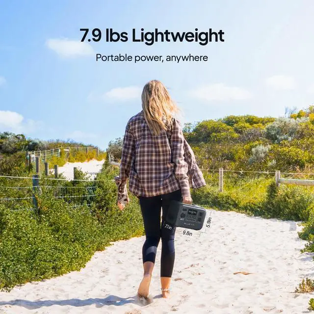 Alt view image 7 of 7 - BLUETTI Portable Power Station AC2A with 100W Solar Panel, 204Wh LiFePO4 Battery Backup w/ 2 300W (600W Power Lifting) AC Outlets, Recharge to 80% in 40 Min., Solar Generator for Outdoor Camping