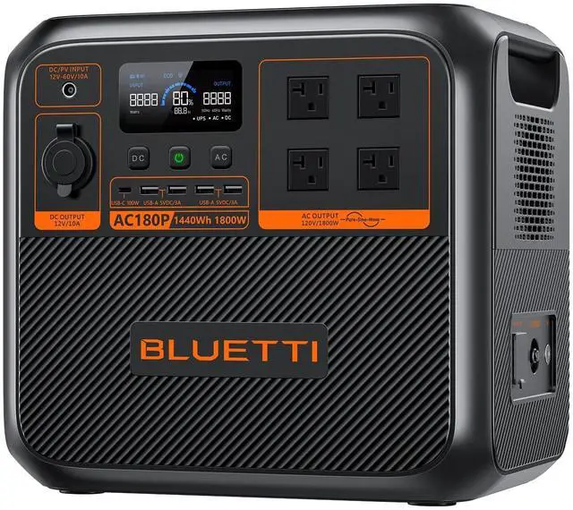 Main image of Bluetti ECO AC180P Power Station, 1440Wh | 1800W Portable Solar Generator for Off-Grid Living