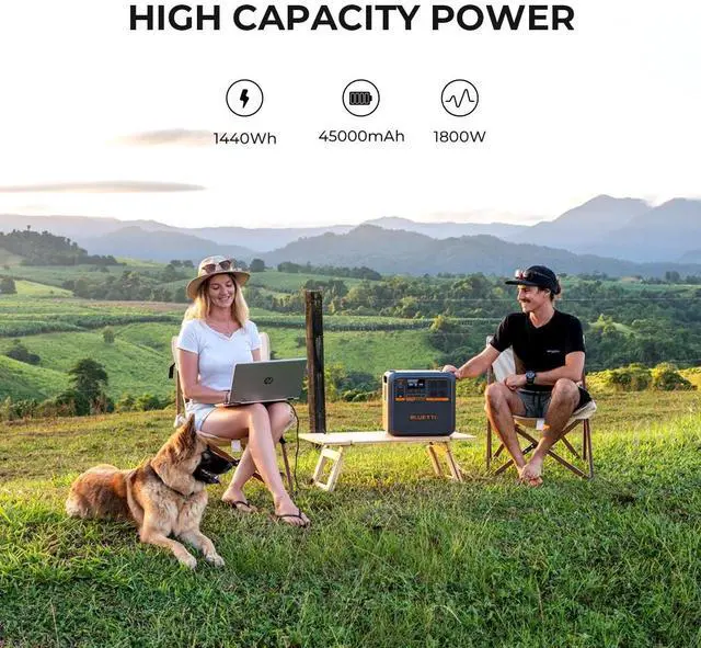 Alt view image 3 of 7 - Bluetti ECO AC180P Power Station, 1440Wh | 1800W Portable Solar Generator for Off-Grid Living