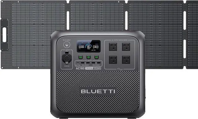 Alt view image 6 of 7 - Bluetti Portable Power Station With 200W Foldable Solar Panel Included, EB3A 268Wh Solar Generator W/ 2 600W (1200W Surge) AC Outlets,for Outdoor Camping, Van/RV Travel, Emergency