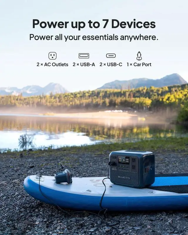 Alt view image 2 of 7 - BLUETTI Portable Power Station AC70 with 100W Solar Panel Included, 768Wh Solar Generator with 2 1000W AC Outlets, 0-80% in 45 Min, LiFePO4 Power for Camping