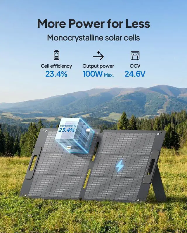Alt view image 6 of 7 - BLUETTI Portable Power Station AC70 with 100W Solar Panel Included, 768Wh Solar Generator with 2 1000W AC Outlets, 0-80% in 45 Min, LiFePO4 Power for Camping