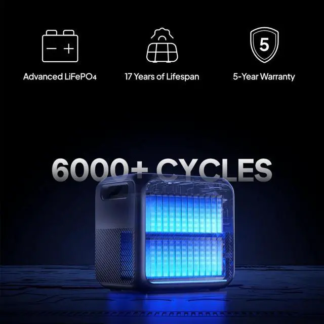 Alt view image 2 of 7 - BLUETTI Premium 200 V2 Portable Power Station, 6000+ Cycle Life, Long-Lasting Battery for Home Backup & Off-Grid Use