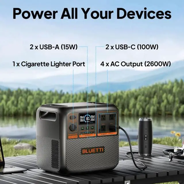 Alt view image 4 of 7 - BLUETTI Premium 200 V2 Portable Power Station, 6000+ Cycle Life, Long-Lasting Battery for Home Backup & Off-Grid Use