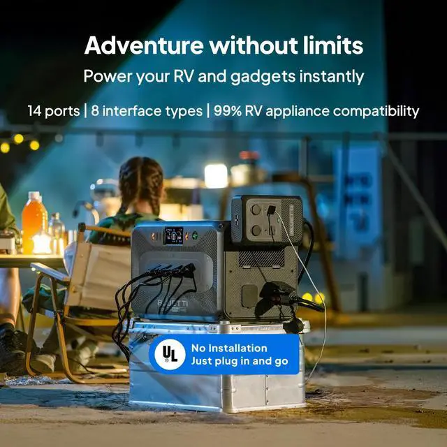 Alt view image 5 of 6 - BLUETTI Apex 300 Portable Power Station, 2764.8Wh LiFePO4 Battery, 3840W Max AC Output, Expandable for Home Backup, RV & Off-Grid