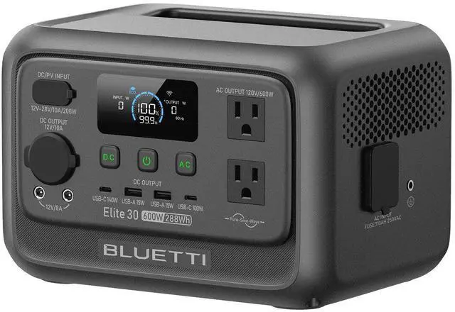 Main image of BLUETTI Elite 30 V2 Portable Power Station 288Wh 600W Solar Generator for Camping & Backup
