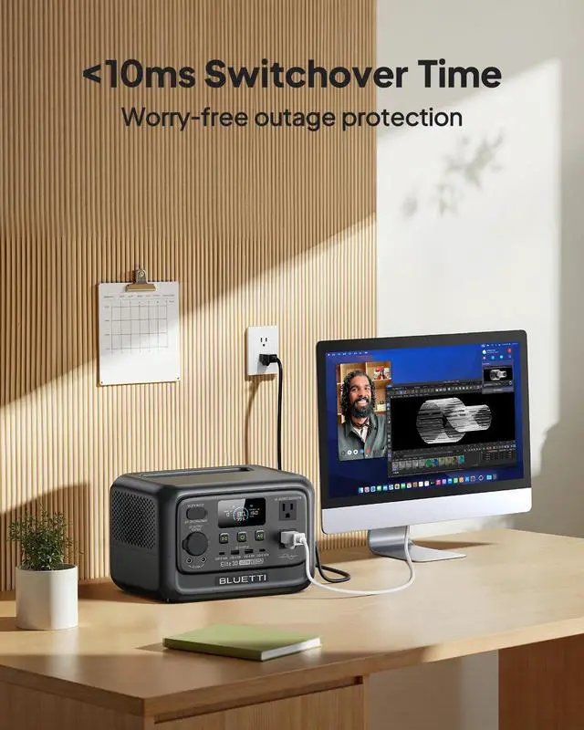 Alt view image 7 of 7 - BLUETTI Elite 30 V2 Lightweight Portable Power Station, W/100W Solar Panel,288Wh 600W, Solar Generator for Outdoor Use