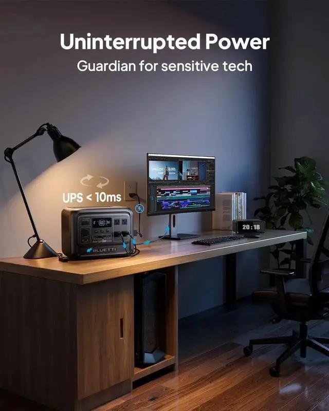 Alt view image 7 of 7 - BLUETTI Elite 100 V2 Portable Solar Generator, 1024Wh LFP Battery, 1800W AC Output, Compact Backup Power for Camping and Home