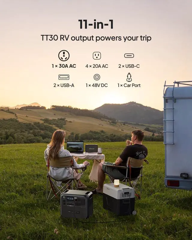 Alt view image 3 of 7 - BLUETTI AC200L Portable Generator, 2048Wh Generator for Home Use, 3600W Lifting Power, 2400W Pottable Generator for Camping, 45 Mins to 80% Recharge,90% In New