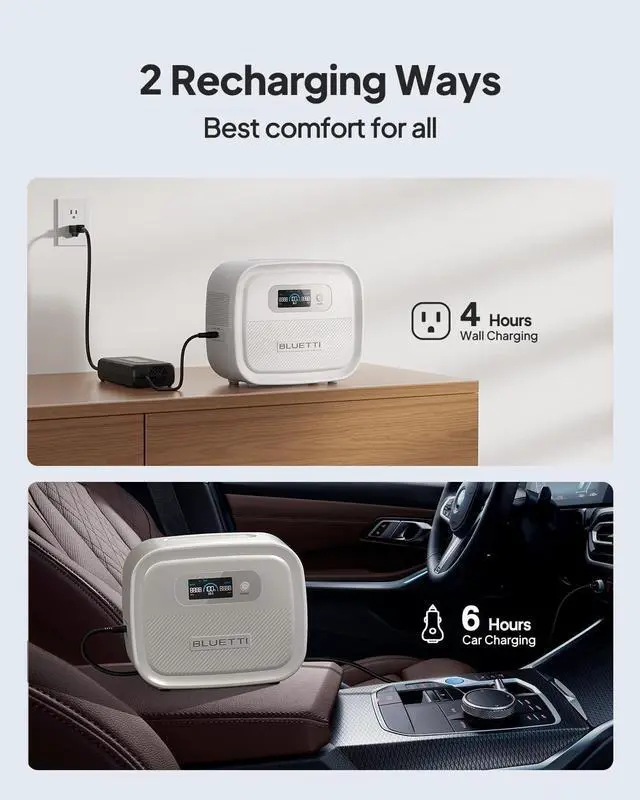 Alt view image 5 of 7 - BLUETTI CPAP Battery Backup X60, 614Wh Power Bank for Airsense 10/11, Airmini, Aircurve 10, S9, Dreamstation, System One, Z1 Mini - 90% New, Perfect for Camping & Emergency