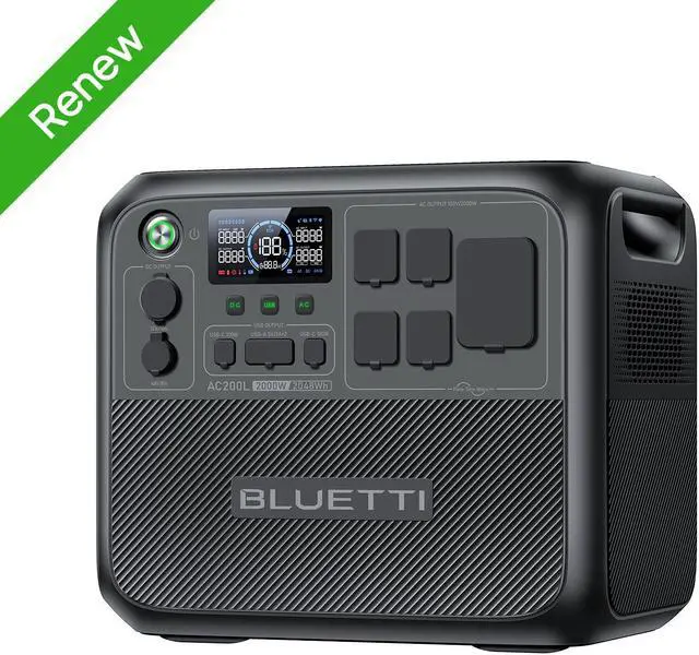 Main image of BLUETTI AC200L Portable Generator, 2048Wh Generator for Home Use, 3600W Lifting Power, 2400W Pottable Generator for Camping, 45 Mins to 80% Recharge,90% In New