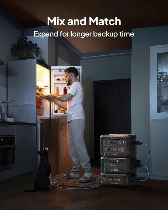 Alt view image 4 of 7 - BLUETTI Expansion Battery B300K, 2764.8Wh LiFePO4 Battery Pack for Power Station AC200L AC300 AC500 AC200MAX, Extra Battery for Home, Emergency, Road Trip