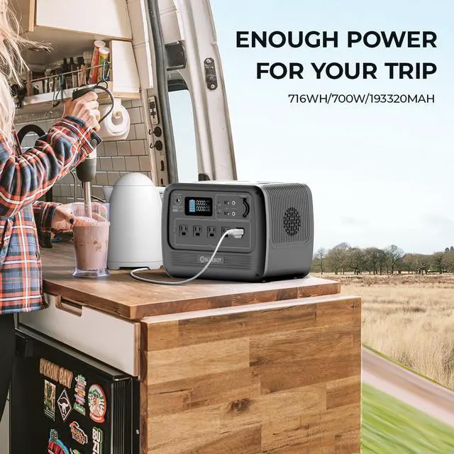 Alt view image 7 of 7 - BLUETTI PS72 700W Portable Power Station, 716Wh LiFePO4 Power Station, Best Solar Generator for Home Backup, Off-Grid Living, Camping