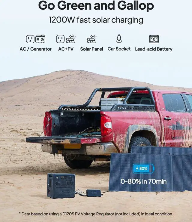 Alt view image 4 of 7 - BLUETTI Portable Power Station AC240 + B210,Expandable to 3686Wh, 3 AC Outlets, IP65 Solar Generator for Camping, RV, and Home Backup
