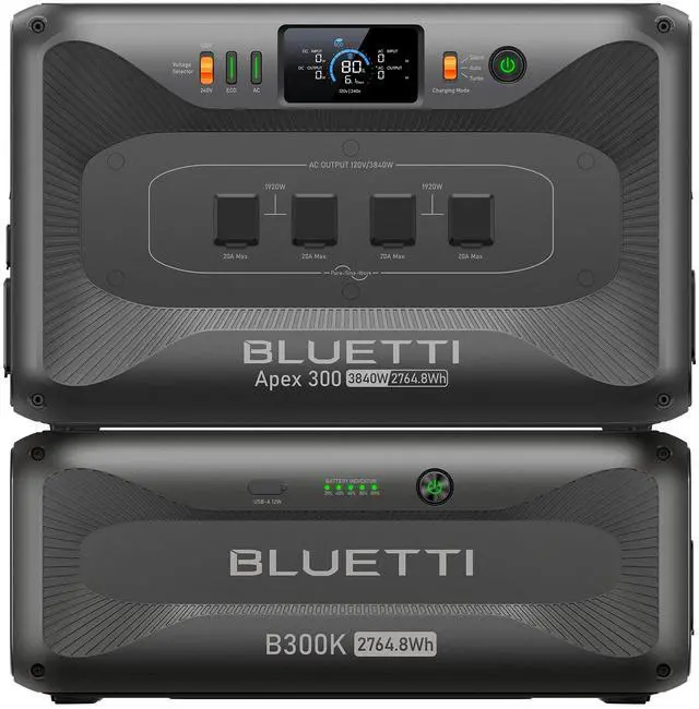Main image of BLUETTI Apex 300 & B300K 5529Wh Solar Power Station, 3840W AC, for Home & RV Backup