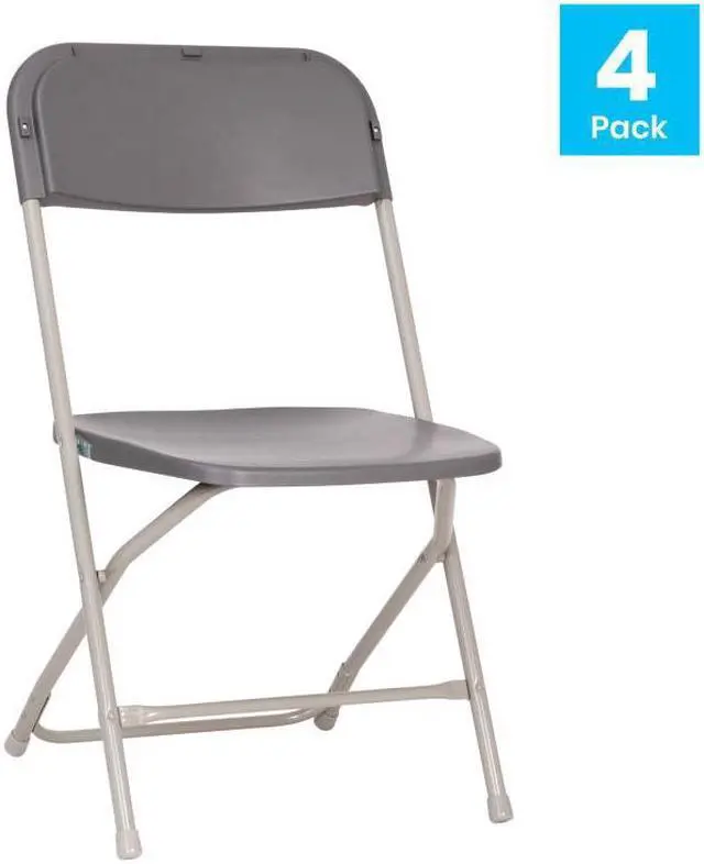 Alt view image 15 of 16 - Hercules Big and Tall Commercial Folding Chair - Extra Wide 650LB. Capacity - Durable Plastic - Gray, 4-Pack