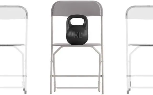 Alt view image 16 of 16 - Hercules Big and Tall Commercial Folding Chair - Extra Wide 650LB. Capacity - Durable Plastic - Gray, 4-Pack
