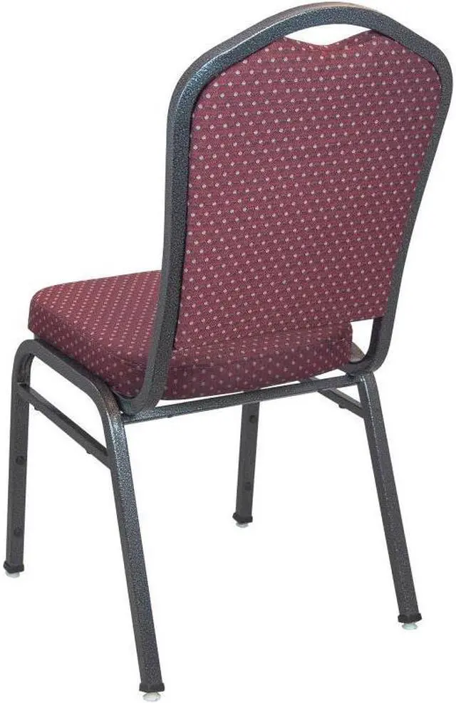 Alt view image 12 of 13 - Advantage Premium Burgundy-patterned Crown Back Banquet Chair - Silver Vein
