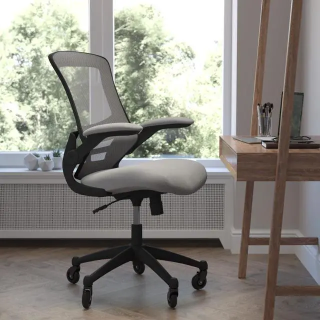Alt view image 14 of 20 - Flash Furniture Kelista Ergonomic Mesh Swivel Mid-Back Task Office Chair Dark Gray (BLX5MDKGYRLB)