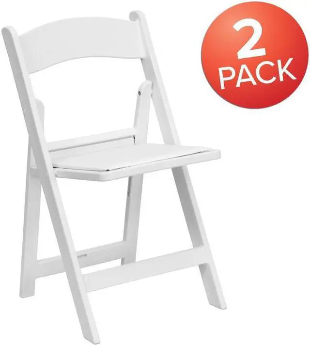 Alt view image 2 of 17 - Hercules Folding Chair - White Resin - 2 Pack 1000LB Weight Capacity Comfortable Event Chair - Light Weight Folding Chair