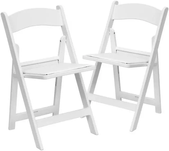 Alt view image 3 of 17 - Hercules Folding Chair - White Resin - 2 Pack 1000LB Weight Capacity Comfortable Event Chair - Light Weight Folding Chair