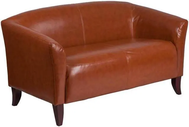 Alt view image 19 of 20 - HERCULES Imperial Series Cognac LeatherSoft Loveseat