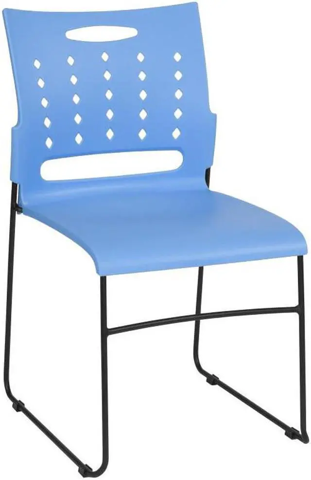 Alt view image 18 of 19 - HERCULES Series 881 lb. Capacity Blue Sled Base Stack Chair with Air-Vent Back