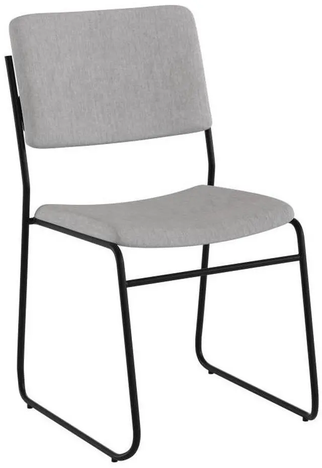 Alt view image 15 of 20 - HERCULES Series 500 lb. Capacity High Density Gray Fabric Stacking Chair with Sled Base