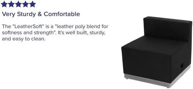 Alt view image 19 of 20 - HERCULES Alon Series Black Leather Chair with Brushed Stainless Steel Base