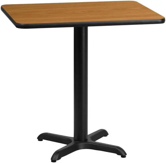 Alt view image 3 of 10 - Flash Furniture 24 by 30" Rectangular Natural Laminate Table Top with 22 by 22" Table Height Base