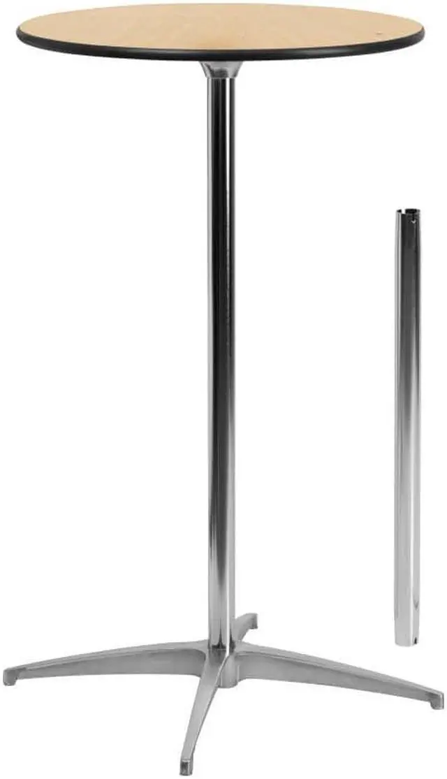 Alt view image 19 of 20 - 24'' Round Wood Cocktail Table with 30'' and 42'' Columns