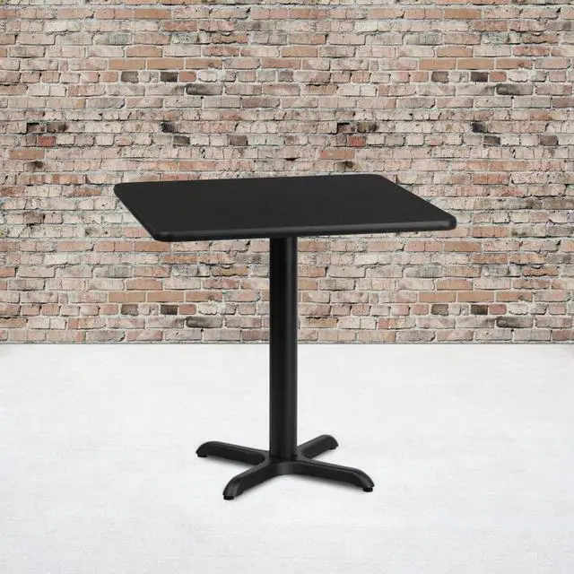 Alt view image 8 of 19 - 30'' Square Black Laminate Table Top with 22'' x 22'' Table Height Base