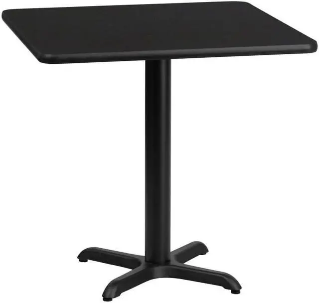 Alt view image 9 of 19 - 30'' Square Black Laminate Table Top with 22'' x 22'' Table Height Base